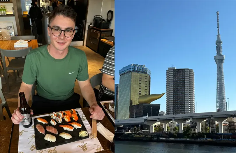 Khi ở Asakusa, bạn thường thấy Tokyo Skytree và Tháp bia Aashi và Ngọn lửa. Tháp vàng mô tả một chiếc cốc chứa đầy bia và bọt, trong khi ngọn lửa có biệt danh là "Golden Turd" vì sự giống nhau của nó.