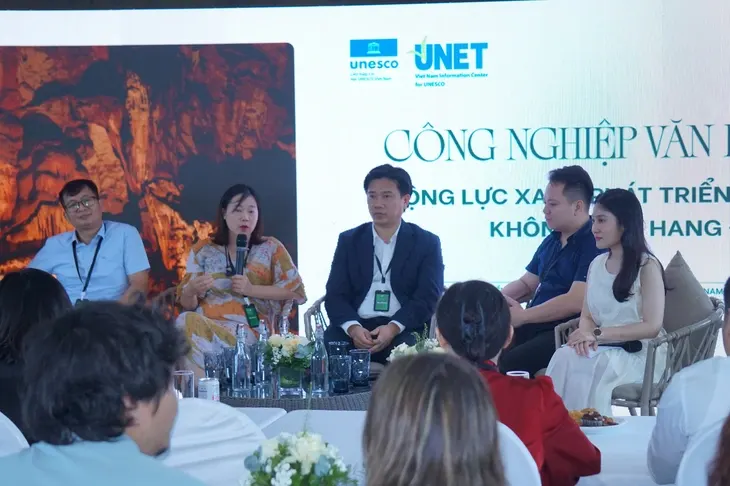 Từ trái qua: TS Đỗ Trần Phương, TS Lư Thị Thanh Lê, ông Nguyễn Quang Sơn và các khách mời chia sẻ tại tọa đàm