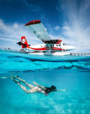 Bay cùng các phi công chân trần của Maldives