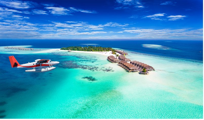 Đa số đến các đảo nhỏ khác ở Maldives đều được di chuyển bằng thuỷ phi cơ