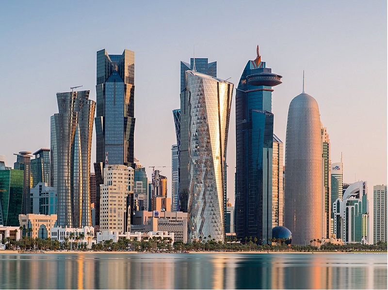 Khu tài chính trung tâm Vịnh Tây của Doha, Qatar. Đất nước này đã trở thành điểm đến hàng đầu cho các cuộc họp, khuyến khích, hội nghị và triển lãm