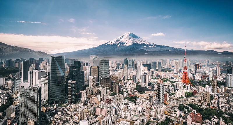 Quang cảnh núi Phú Sĩ, Tháp Tokyo và trung tâm thành phố Tokyo