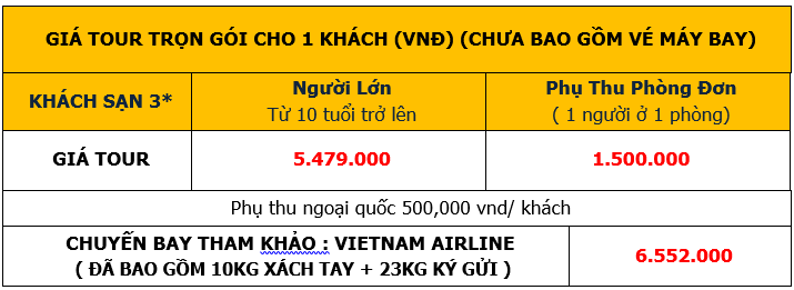 Bảng giá Tour Hà Nội-Hạ Long-Ninh Bình-Tam Chúc 4 Ngày 3 Đêm dịp Tết 2023