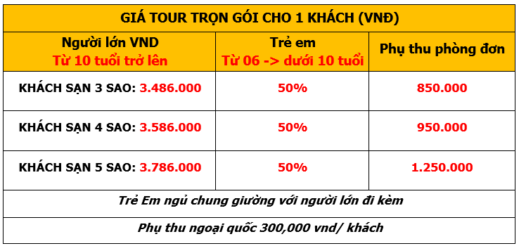 Bảng giá Tour Tết Tour Nha Trang 04 Ngày 03 Đêm NHA TRANG – KDL CON SẺ TRE – TIỆC BAR NỔI - VINWONDERS