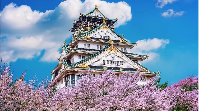 Lâu đài Osaka mùa hoa anh đào
