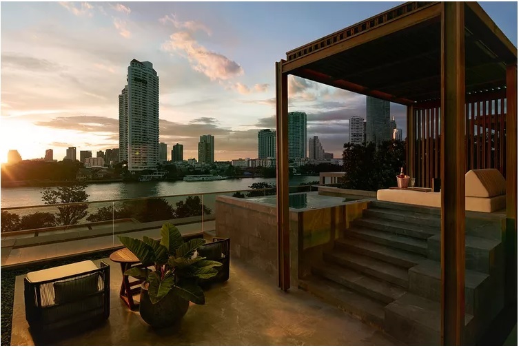 Quang cảnh đường chân trời từ The Capella Bangkok Verandah