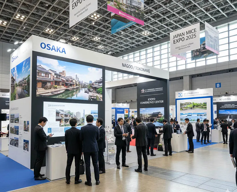 Osaka, Kurashiki, Nagoya, Tokoname, Trung tâm Hội nghị Quốc tế Kyoto, Hiệp hội Triển lãm Nhật Bản, Utsunomiya và nhiều đơn vị khác cùng tham gia JapanMICEEXPO2025, từ ngày 27 đến 28 tháng 11 tại INTEXOSAKA