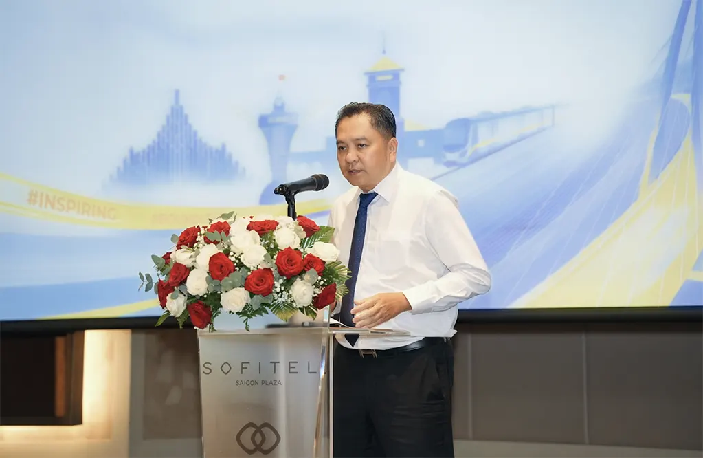Ông Phạm Huy Bình chia sẻ định hướng mở rộng ITE HCMC, tăng cường kết nối doanh nghiệp và đưa hội chợ đến gần hơn với người dân - Ảnh: BTC