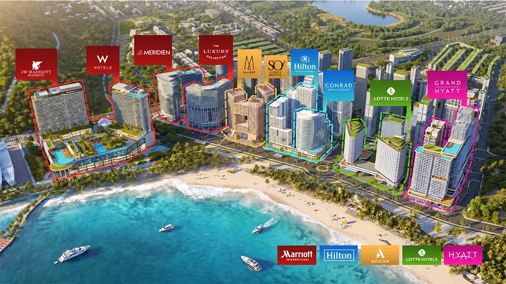 Đại lộ khách sạn Bãi Đất Đỏ dự kiến quy tụ 4 thương hiệu cao cấp của Marriott International, đưa đảo Ngọc trở thành điểm đến của du lịch nghỉ dưỡng cao cấp và du lịch MICE