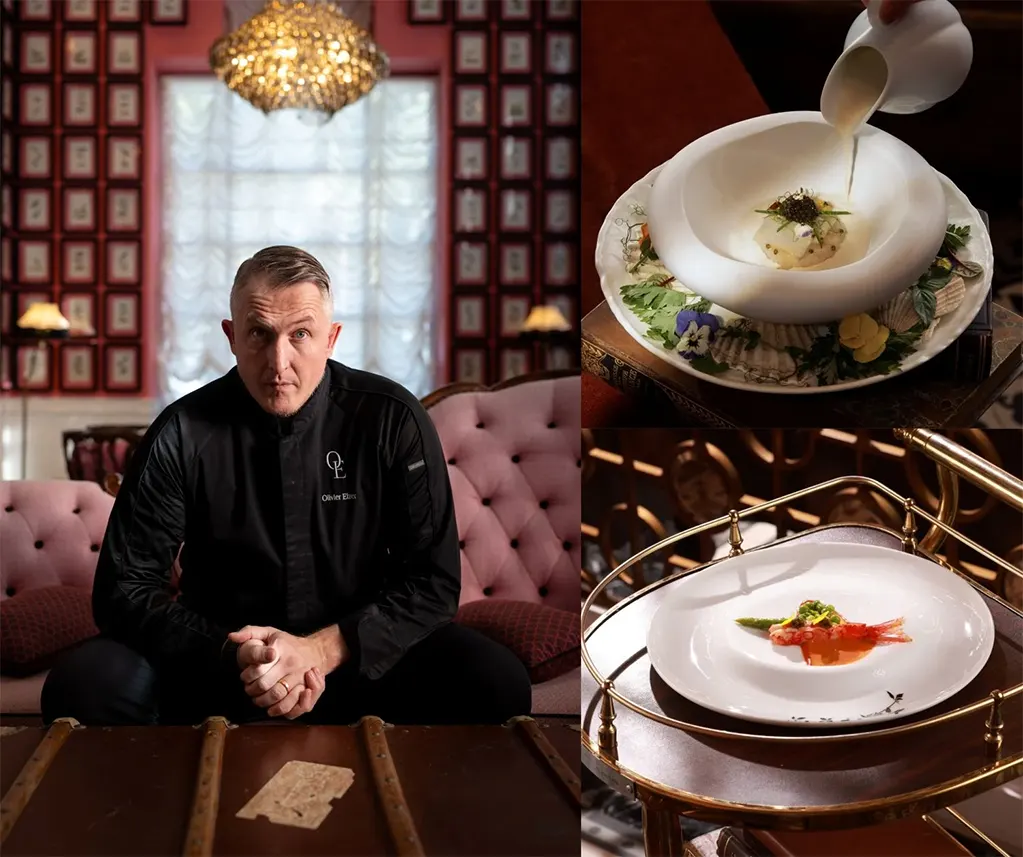 Bếp trưởng Michelin Olivier Elzer đã thiết kế một menu riêng mang đậm dấu ấn bản địa tại nhà hàng Pink Pearl